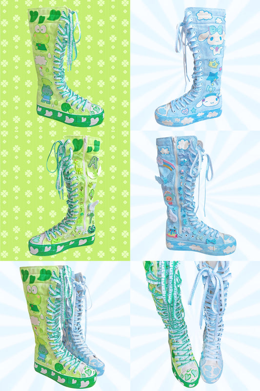 Decora Harajuku Style Sweet & Sour Original Hand-Painted Unique Harajuku Style Super Fashion Canvas Shoes