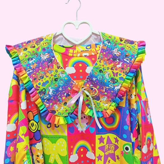 Harajuku-style rainbow detachable collar - SWEET&SOUR original handmade lace Lolita doll outfit accessory detachable collar