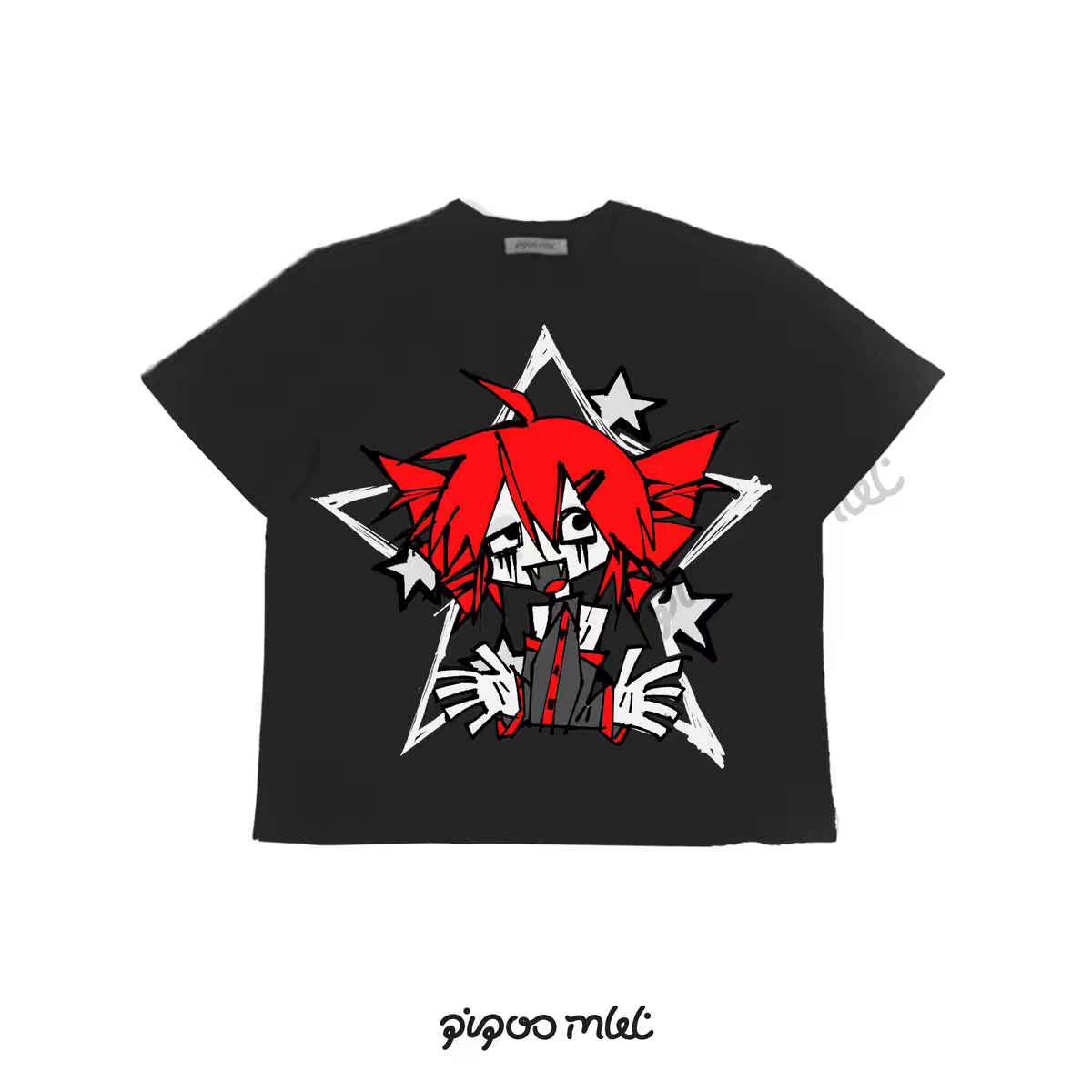 PiPOO x Jijibao Alcohol & Caffeine Kasane Teto black T-shirt, slim fit