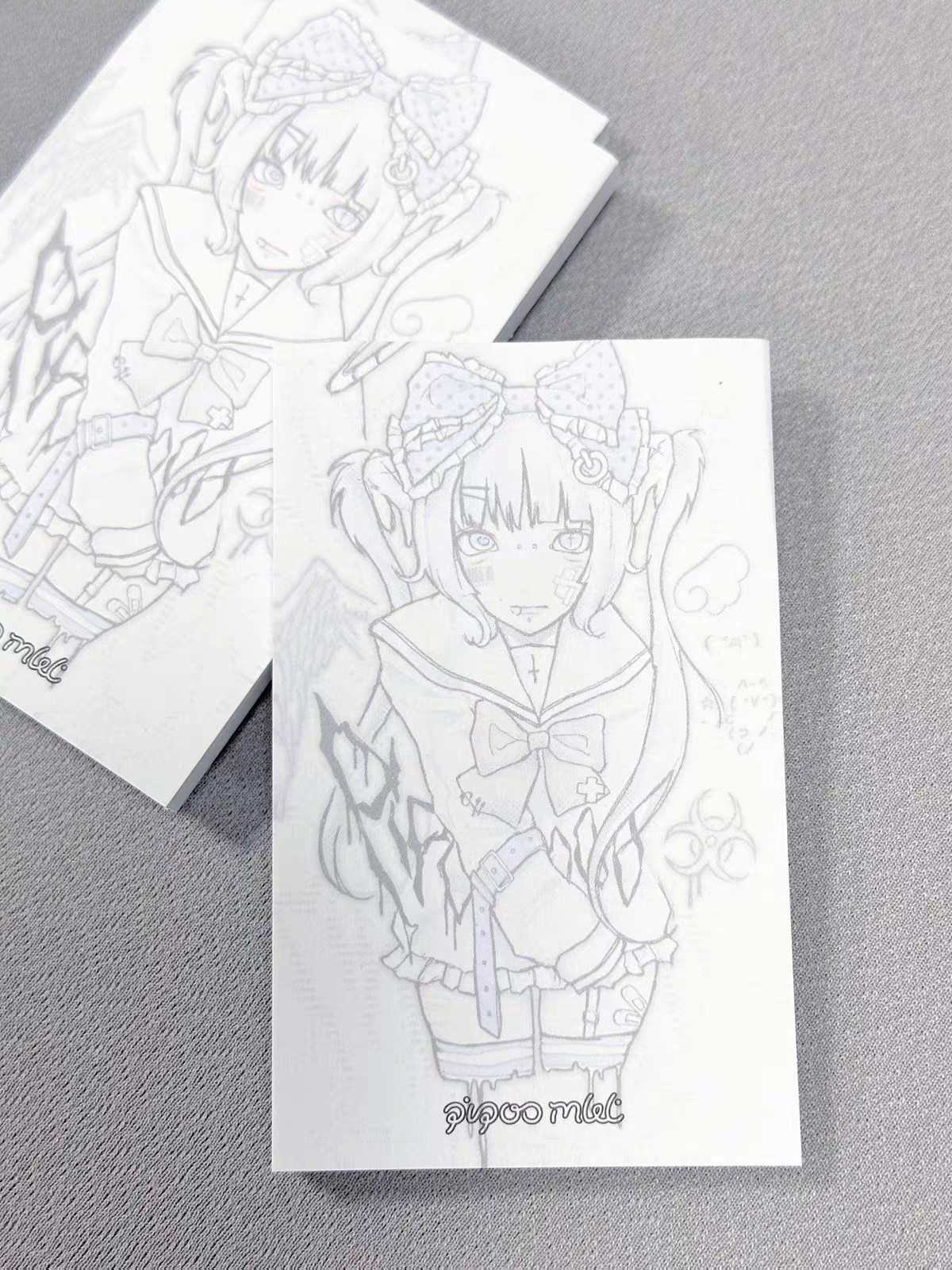 PiPOO x Teraji watercolor angel sticky notes 50 sheets, Japanese illustrator collab