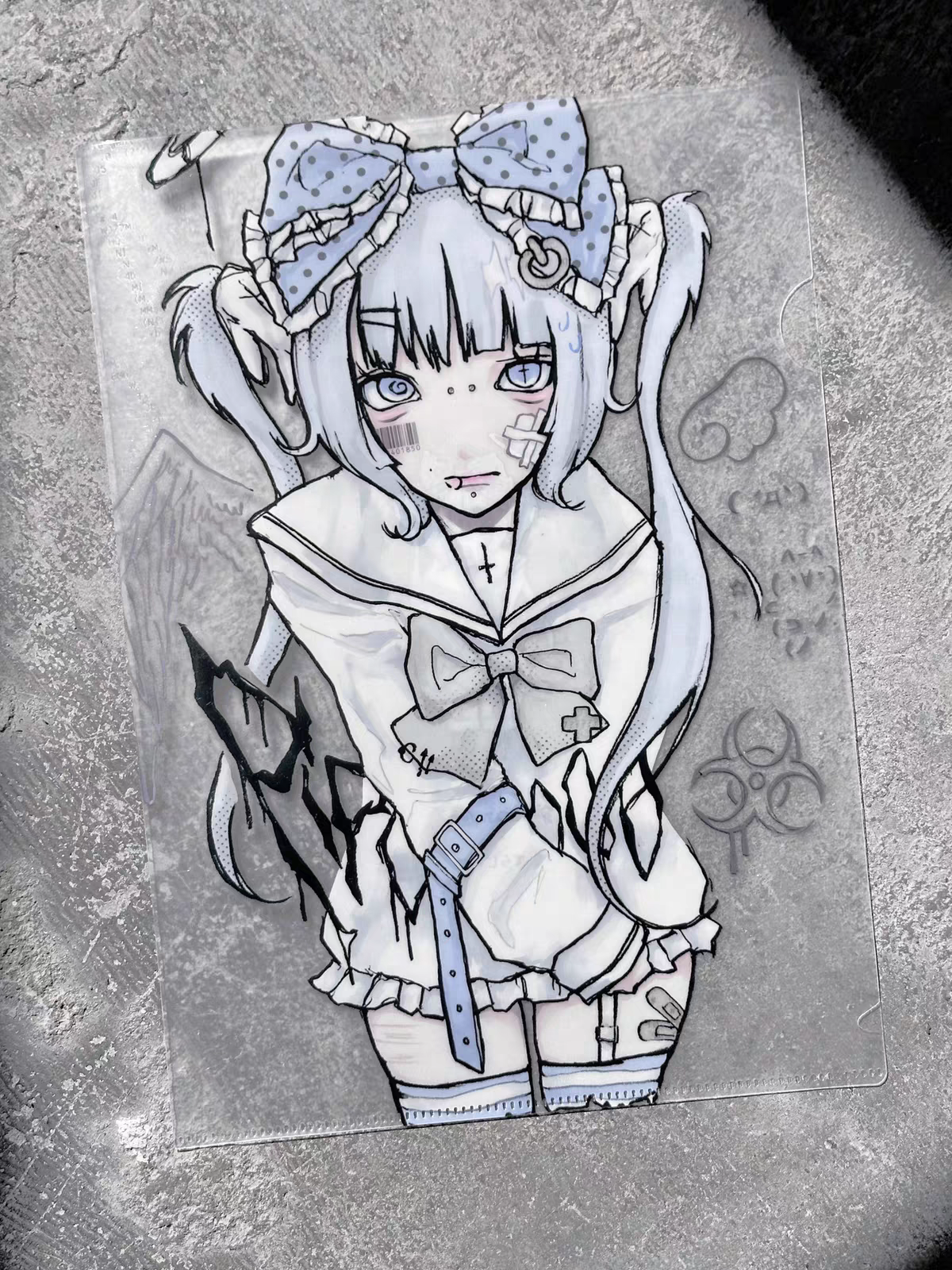 PiPOO x Teraji watercolor angel A4 clear folder, Japanese illustrator collab