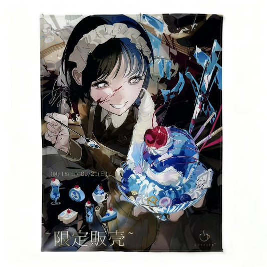 Original Anime Illustration OC Wall Art Tapestry, Dorm Room Decor, Background Wall Decoration