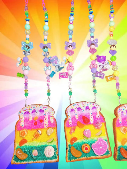 手作Decora原宿风彩虹吐司项链 | SWEET&SOUR原创设计 🌈🍞✨