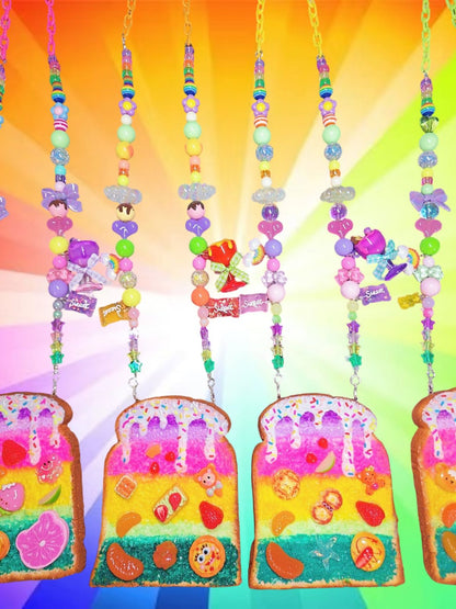 手作Decora原宿风彩虹吐司项链 | SWEET&SOUR原创设计 🌈🍞✨