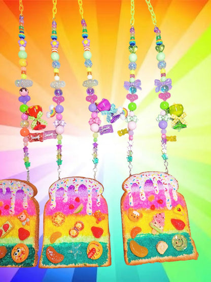 手作Decora原宿风彩虹吐司项链 | SWEET&SOUR原创设计 🌈🍞✨