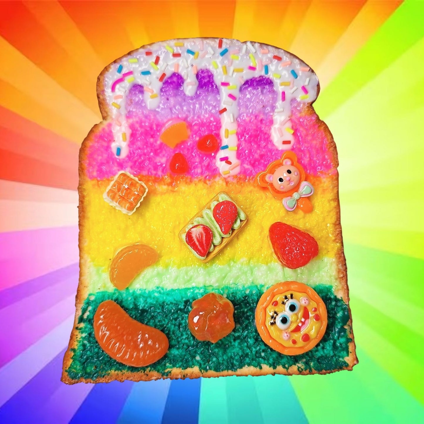 手作Decora原宿风彩虹吐司项链 | SWEET&SOUR原创设计 🌈🍞✨