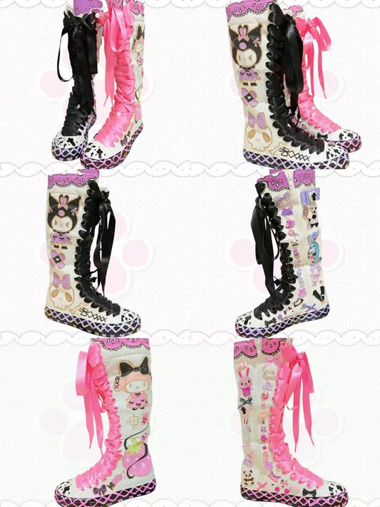 Authentic Decora Harajuku Style SWEET&amp;SOUR Original Hand-Painted Differentiated Harajuku Maximalism Canvas Shoes