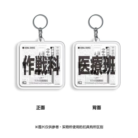 YUN02 Original Design Special Operations Double-Sided Text Prompt Cyber Keychain/Bag Charm