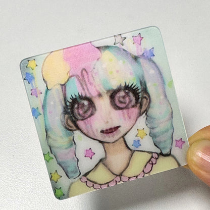 Mutation - Original Illustration OC of Alice in Deep Well, Anime Merchandise Creative Square Card, Variable Holographic Card