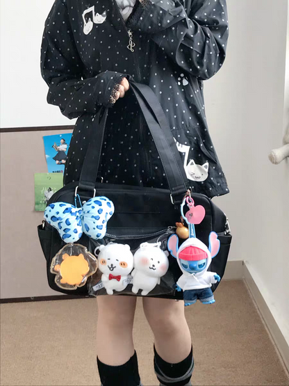 制服痛 – Pipooオリジナル 立体多層構造 大容量通学ショルダーバッグ・ぬいバッグ・JK制服風痛バッグ