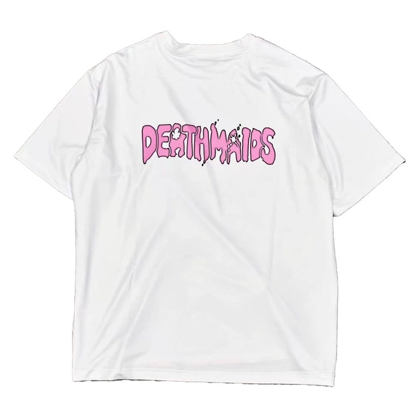 Death Maid - PiPOO & GALTHANACHOS Collaboration Original Illustration Subculture Digital Full-Print Milk Silk T-Shirt
