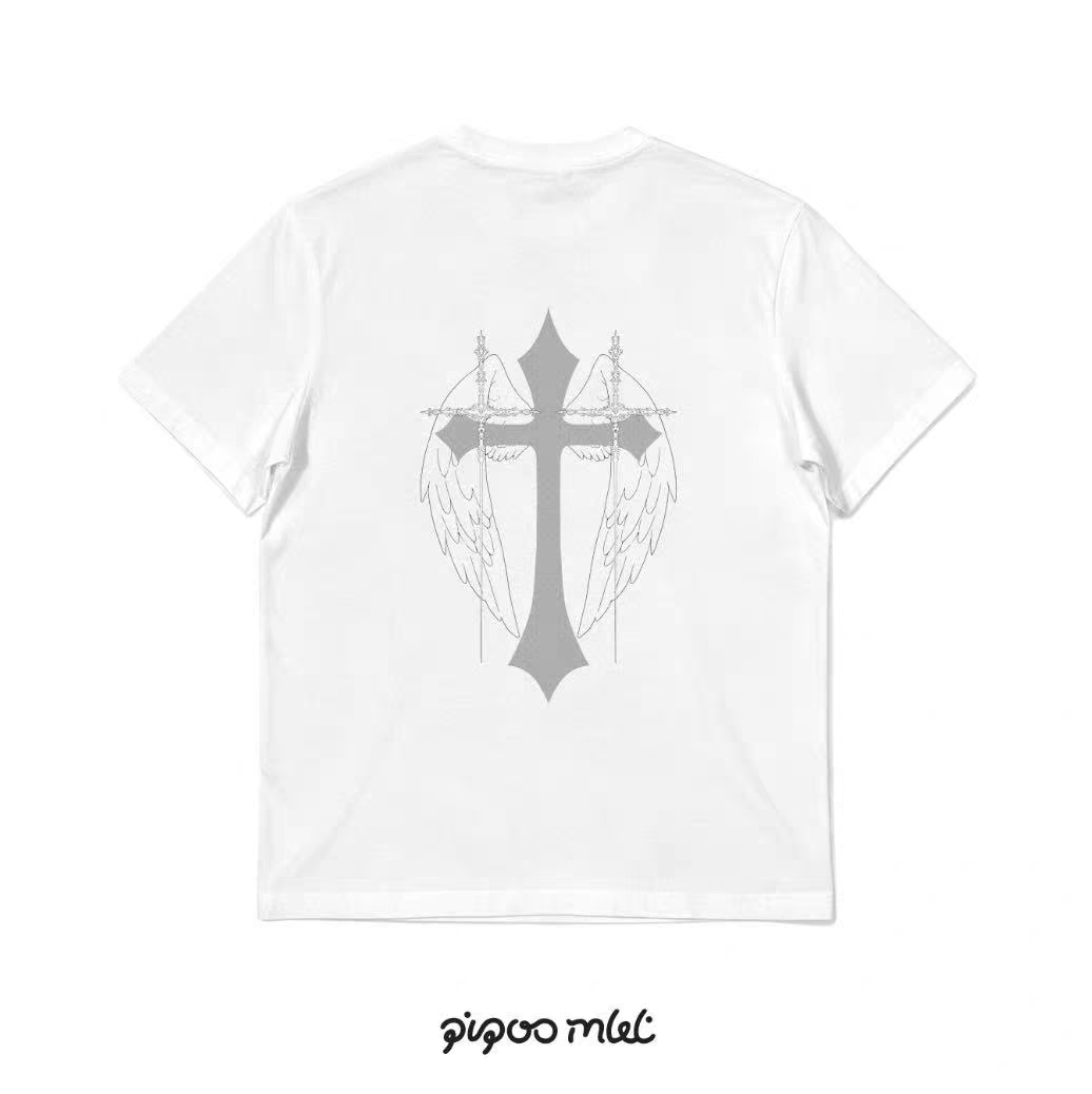 Echo Angel - PiPOO x Symbiont Collaboration Original Illustration Subculture Digital Print Ice Porcelain Cotton T-shirt