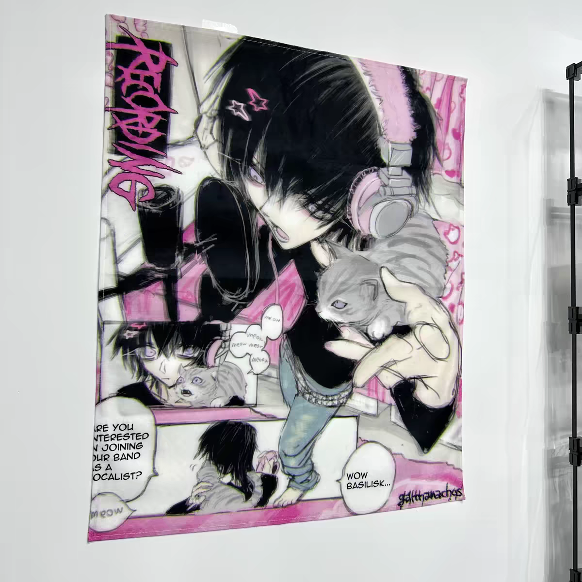 PiPOO x GALTHANACHOS GATAKI visual-kei band wall tapestry, manga illustration collab
