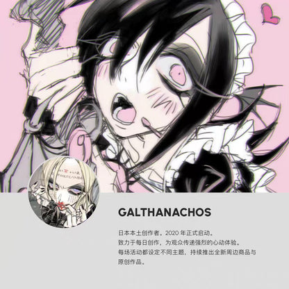 Death Maid - PiPOO & GALTHANACHOS Collaboration Original Illustration Subculture Digital Full-Print Milk Silk T-Shirt