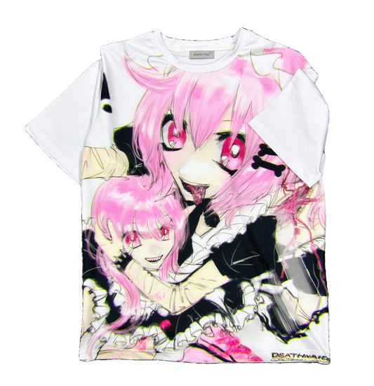 デスメイド - PiPOO & GALTHANACHOS コラボ オリジナルイラスト サブカル フルプリント ミルクシルク Tシャツ