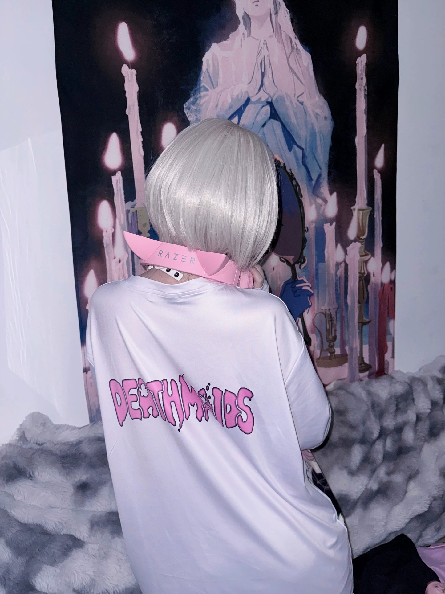 Death Maid - PiPOO & GALTHANACHOS Collaboration Original Illustration Subculture Digital Full-Print Milk Silk T-Shirt