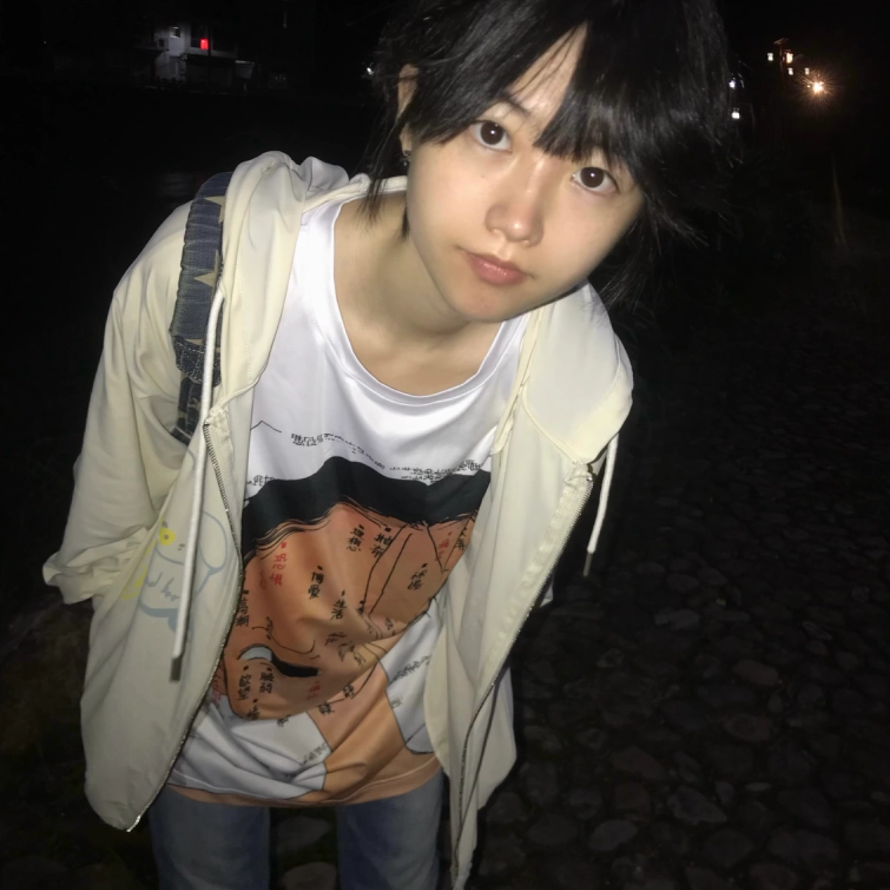 痣-PiPOO&7点45コラボオリジナルイラストサブカルデジタルフルプリントミルクシルクTシャツ
