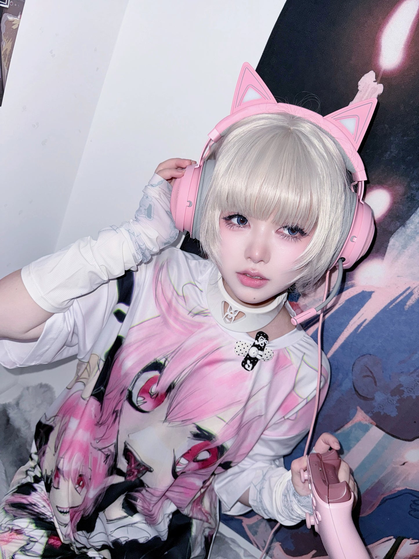 Death Maid - PiPOO & GALTHANACHOS Collaboration Original Illustration Subculture Digital Full-Print Milk Silk T-Shirt