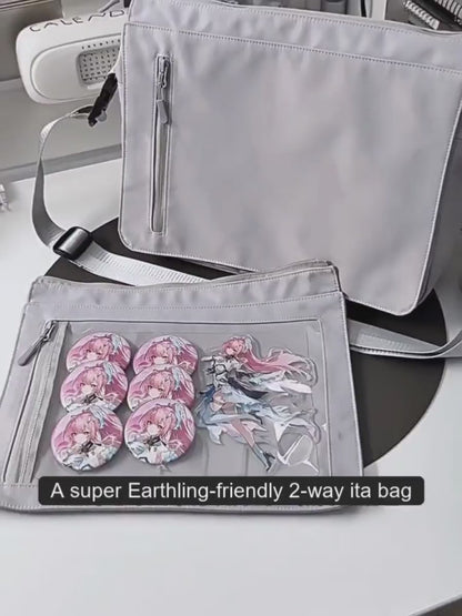 PiPOO MKT Earthling 2-in-1 ita bag - detachable ita panel, fits iPad and 13-inch laptop, crossbody commuter bag