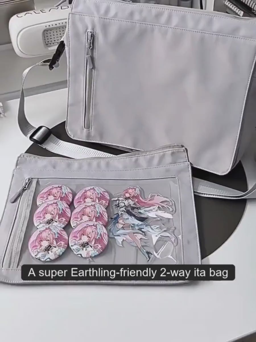 PiPOO MKT Earthling 2-in-1 ita bag - detachable ita panel, fits iPad and 13-inch laptop, crossbody commuter bag