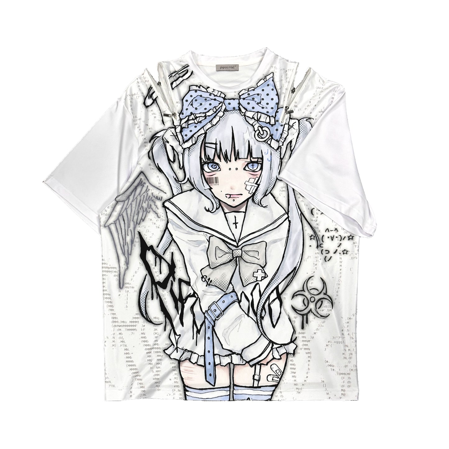 PiPOO x Teraji angel t-shirt - flat lay front view