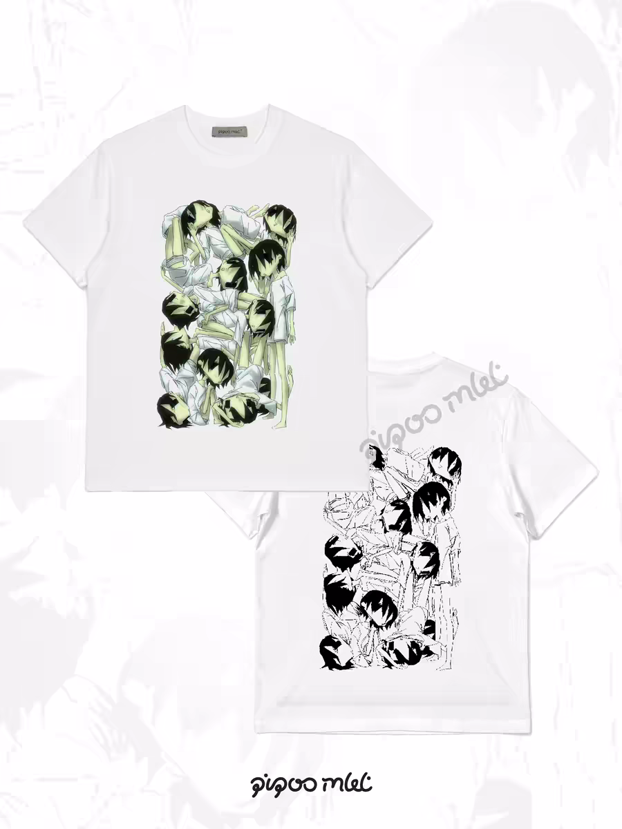 Stuffed Wardrobe - PiPOO & 7:45 Collaboration Original Illustration Subculture Digital Print Ice Porcelain Cotton T-Shirt