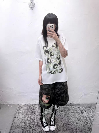 Stuffed Wardrobe - PiPOO & 7:45 Collaboration Original Illustration Subculture Digital Print Ice Porcelain Cotton T-Shirt