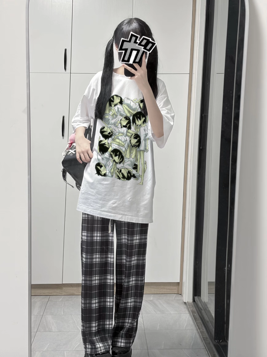 Stuffed Wardrobe - PiPOO & 7:45 Collaboration Original Illustration Subculture Digital Print Ice Porcelain Cotton T-Shirt