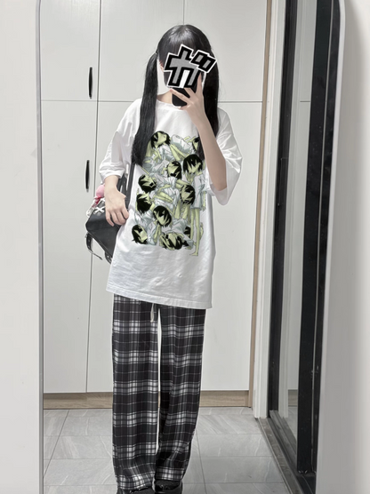 Stuffed Wardrobe - PiPOO & 7:45 Collaboration Original Illustration Subculture Digital Print Ice Porcelain Cotton T-Shirt