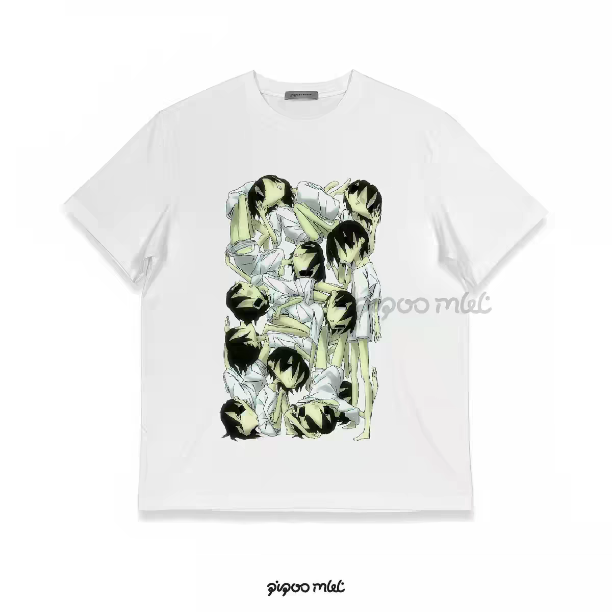 Stuffed Wardrobe - PiPOO & 7:45 Collaboration Original Illustration Subculture Digital Print Ice Porcelain Cotton T-Shirt