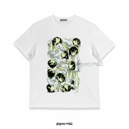 Stuffed Wardrobe - PiPOO & 7:45 Collaboration Original Illustration Subculture Digital Print Ice Porcelain Cotton T-Shirt