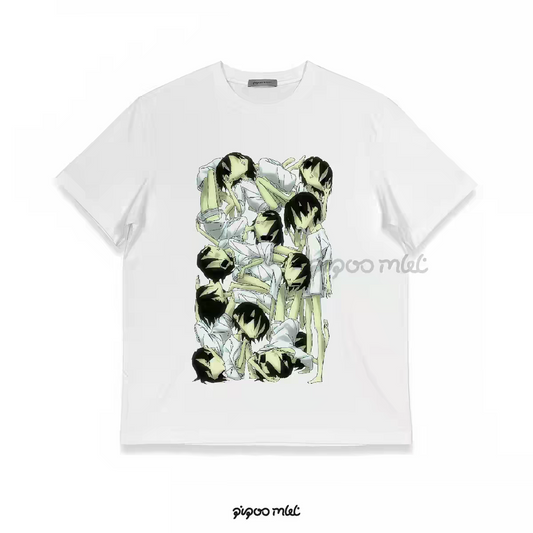 クローゼットいっぱい - PiPOO & 7:45 コラボ オリジナルイラスト サブカルチャー デジタルプリント 冷感コットン Tシャツ