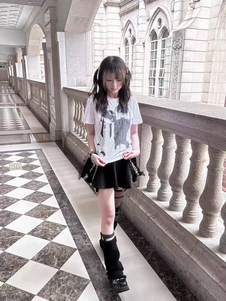 Unmei no Hankyo - PiPOOx Symbiont Collaboration Original Illustration Digital Print Ice Porcelain Cotton T-Shirt
