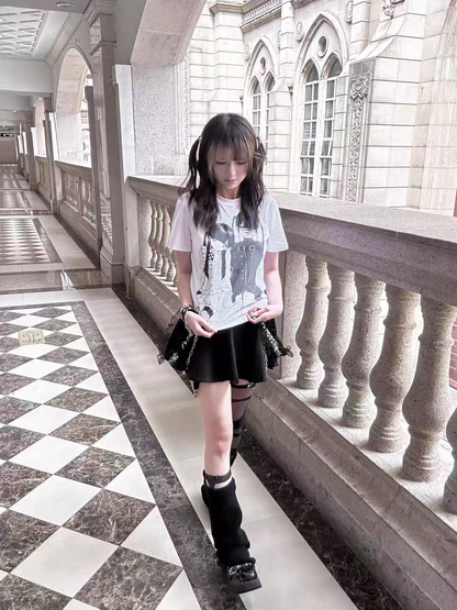 Unmei no Hankyo - PiPOOx Symbiont Collaboration Original Illustration Digital Print Ice Porcelain Cotton T-Shirt