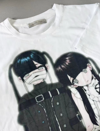 Unmei no Hankyo - PiPOOx Symbiont Collaboration Original Illustration Digital Print Ice Porcelain Cotton T-Shirt