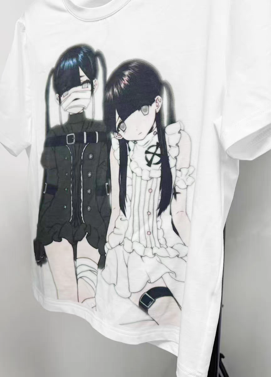 Unmei no Hankyo - PiPOOx Symbiont Collaboration Original Illustration Digital Print Ice Porcelain Cotton T-Shirt