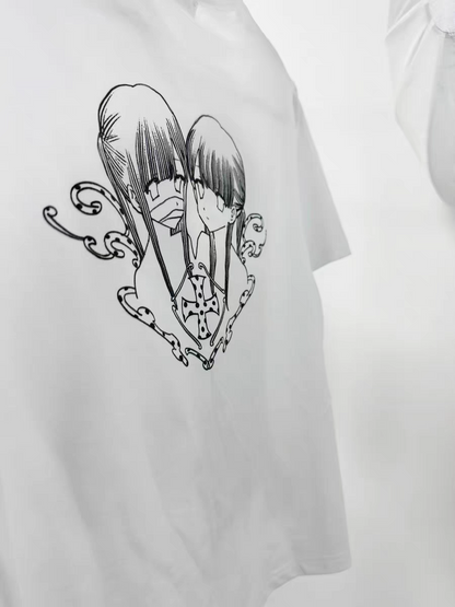 Unmei no Hankyo - PiPOOx Symbiont Collaboration Original Illustration Digital Print Ice Porcelain Cotton T-Shirt