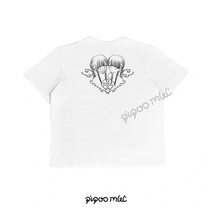 Unmei no Hankyo - PiPOOx Symbiont Collaboration Original Illustration Digital Print Ice Porcelain Cotton T-Shirt